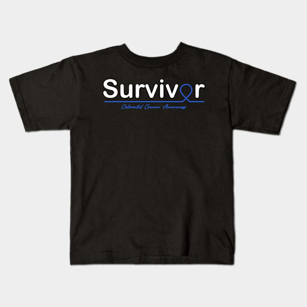 Colorectal Cancer Awareness Survivor Heartbeat Kids T-Shirt by KHANH HUYEN